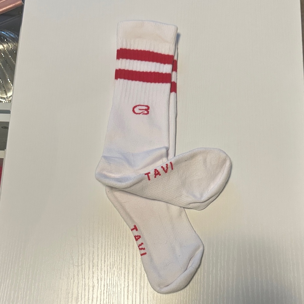 Tavi White and Red Athletic Socks for Men